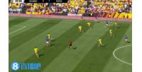 法国2-0哥伦比亚！阿克利乌舍边路传中，图拉姆高高跃起头球破门